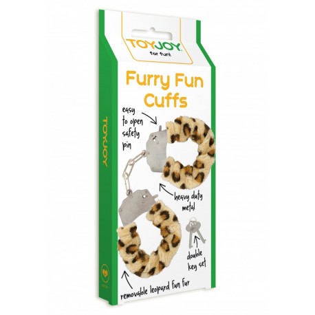ToyJoy Pouta na ruce Furry cuffs - leopardí